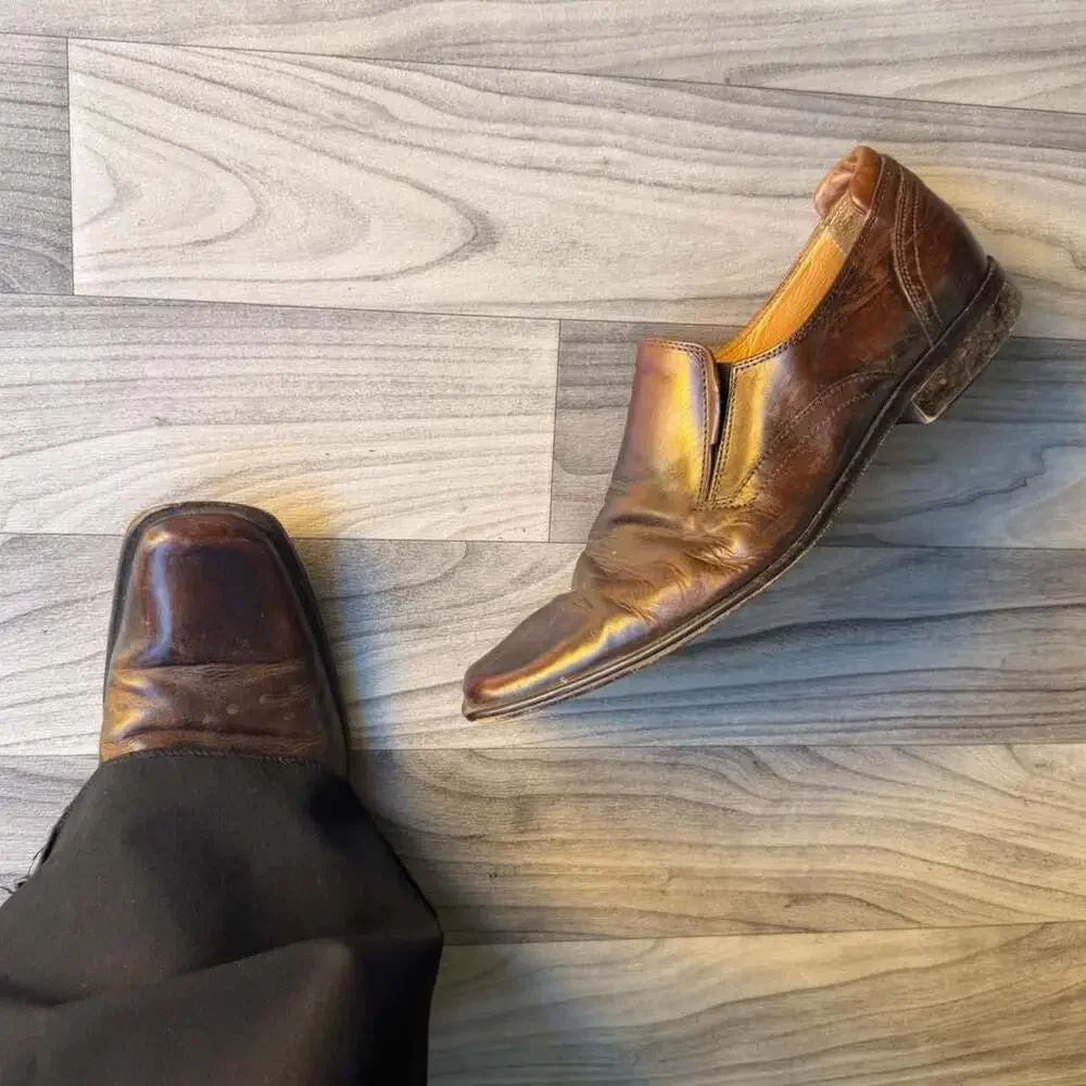 Mercanti Fiorentini Brown Leather Slip-On Loafers